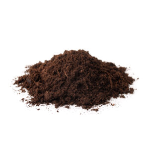 A small pile of dark soil.