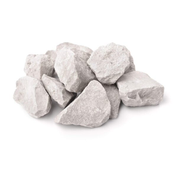 Opaque white stones.